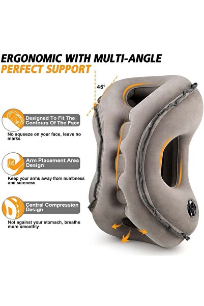 Arabest Inflatable Travel Pillow, Ergonomic Neck Support 45° Angle for Airpla...
