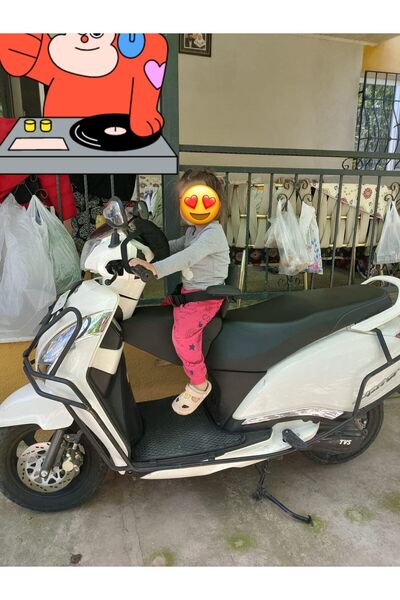 TVS JUPİTER Motosiklet Çocuk Koltuğu, Emniyet Kemerli, Siyah Deri, Kollu, 2-8...