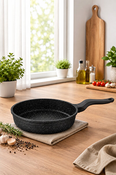 Elexsus 26 Cm Cast Granite Pan Black Nonstick