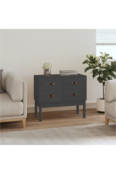 Concept Dulap consolă, gri, 90x40x78 cm, lemn masiv de pin