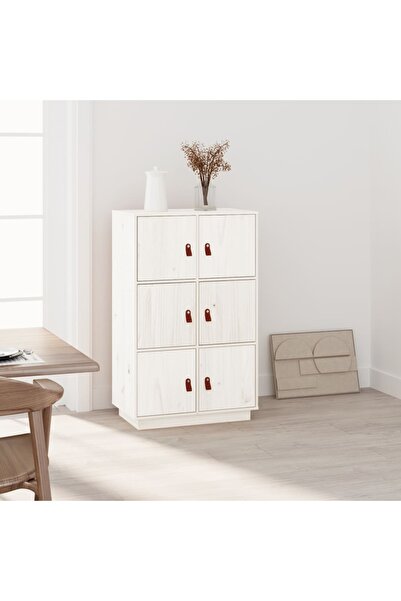 Concept Dulap înalt, alb, 67x40x108,5 cm, lemn masiv de pin