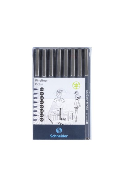 SCHNEIDER Fineliner Schneider Pictus 8 τεμάχια/ Πορτοφόλι