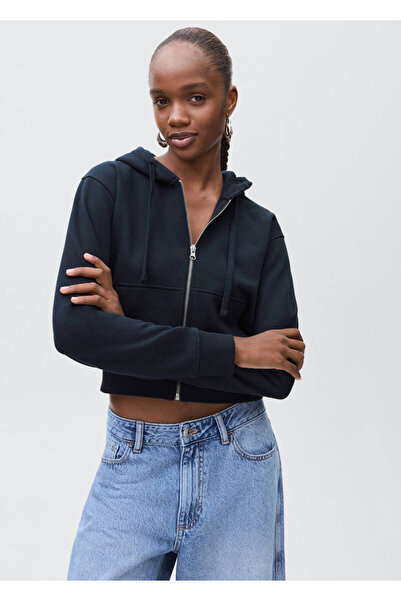 Mango Teen Fermuarlı kapüşonlu sweatshirt