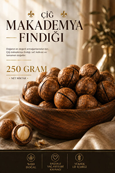 YILMAZ ÜLKÜ KURUYEMİŞ ÇİĞ (250 GRAM) Makademya & Macadamia Fındığı | Doğal Ta...