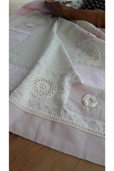 Bohemian Buldan Pink Handcrafted Patchwork Lacy Natural Runner
