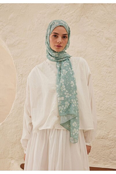 Freshscarfs Papatya Desen Rami Şal Mavi