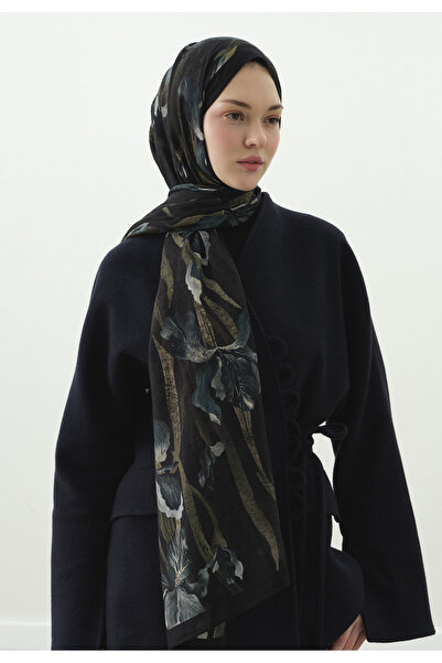 Freshscarfs Zelinda Desenli Pamuk Viskon Şal Siyah