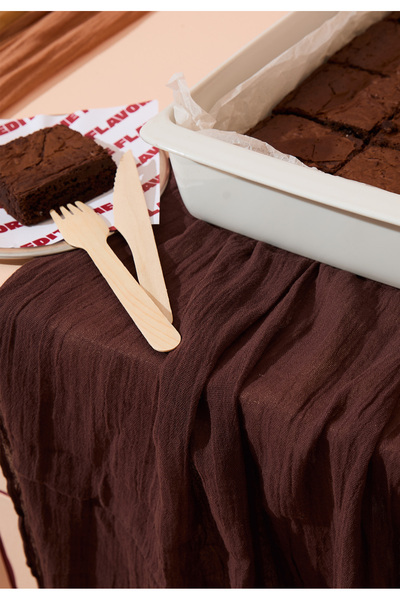 Freshscarfs Pamuklu Keten Şal Brownie