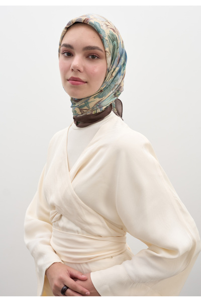 Freshscarfs Eșarfă din bumbac și viscoză cu model vintage de grădină, cu mode...