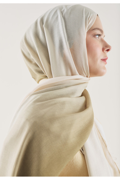 Freshscarfs Şal din ramie cu model în degrade, bej-cagla
