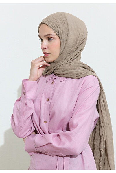 Freshscarfs Pamuklu Keten Şal Flat White