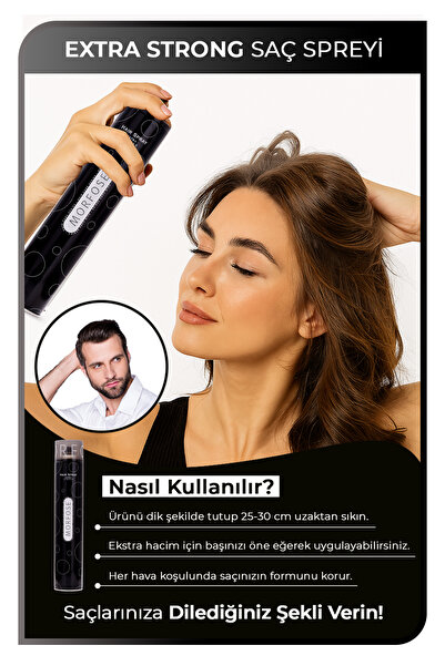 Morfose Siyah Ekstra Sert Saç Spreyi 400 ml 8698655380053