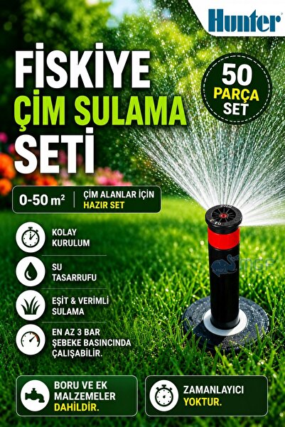 MGF PLAST Mgf-Hunter-Rainbird 50 Parça Bahçe Çim Sulama Sprey Fiskiye Hazır S...