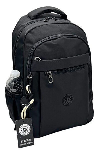Bevitton Waterproof Fabric Unisex School Bag Black Color School Backpack 2300