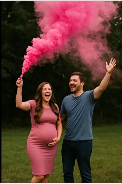 İRHANLAR 1 Adet Pembe Duman Bombası Bebek Cinsiyet Belirleme Partisi Bambu Pa...