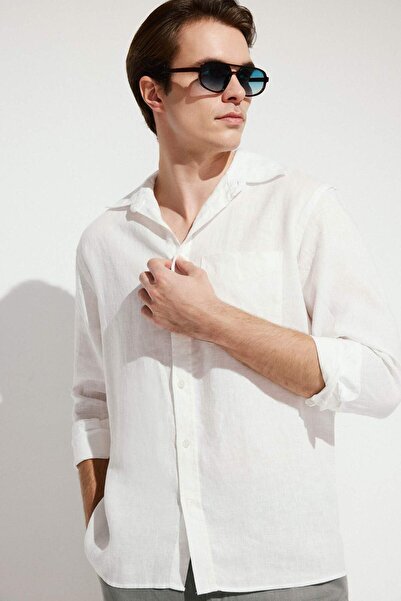 DeFacto Regular Fit 100% Linen Shirt G0788Ax26Sm
