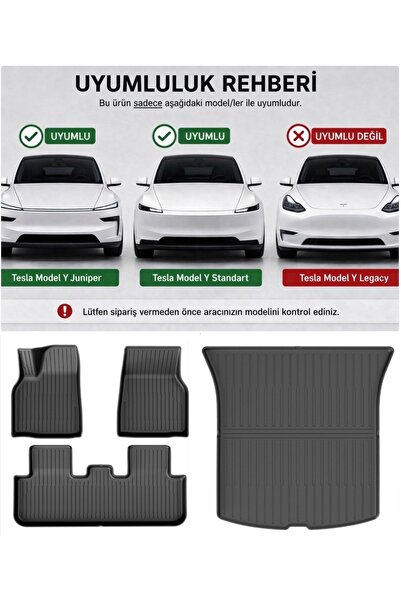 Li Parts Tesla Model Y Standart ve Model y Juniper 2025+ Uyumlu Premium Tpe H...