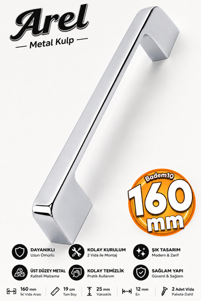 Badem10 Arel (PREMİUM) Mobilya Mutfak Çekmece Dolabı Dolap Kulpları Kapak Kul...