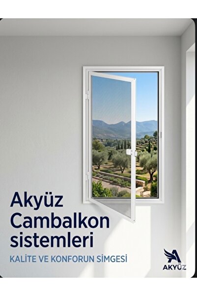 Akyüz Cambalkon Menteşeli sineklik (PİMAPEN - AHŞAP - DEMİR PENCERELER İÇİN)