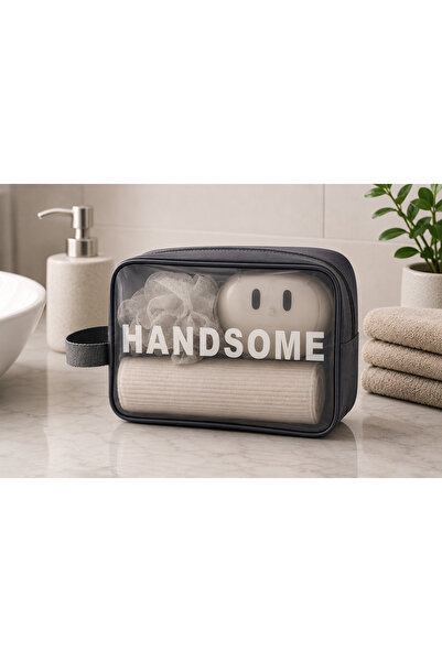 ARVALE HANDSOME Seyahat Seti | Şeffaf Organizer Çanta ile Duş Lifi, Sabunluk,...
