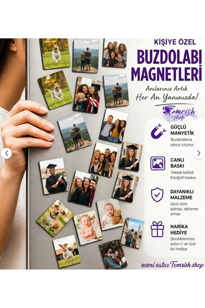 TOMRİSH SHOP Kişiye Özel Fotoğraf Seti –Buzdolabı Magneti 50’li resimlerin so...