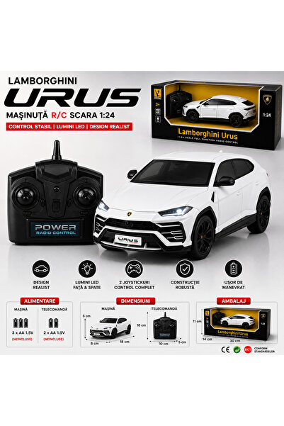 LEAN Τηλεκατευθυνόμενο Lamborghini Urus λευκό κλίμακα 1:24 φώτα 2.4 GHz