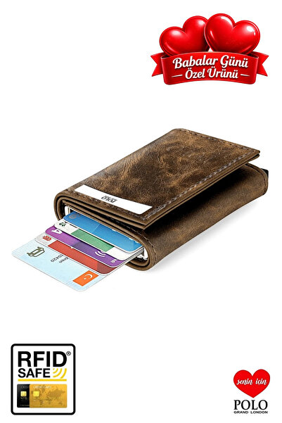 POLOGRAND London Portofel elegant cu suport pentru carduri, cadou pentru tată...