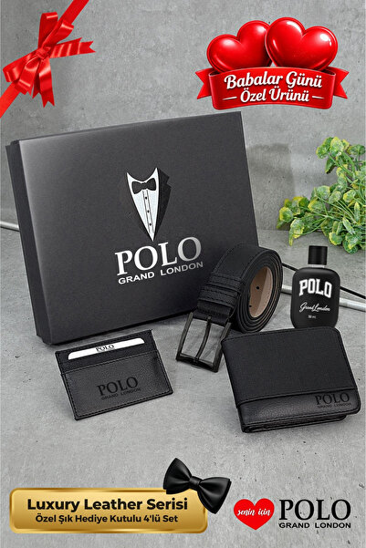 POLOGRAND London 4'lü Set Özel Kutulu Babalar Günü Hediyesi İçin Babaya Hediy...