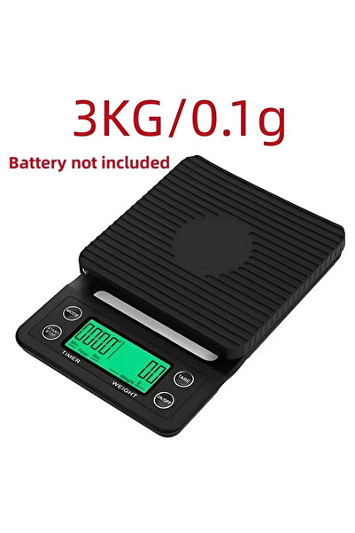Choice1 Black 3kg 0.1g Kitchen Tools Coffee Scale with Timer Digital Multifun...