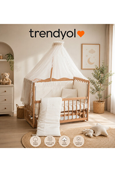 Carino Wins Anne Yanı Sallanır 60x120 Bebek Beşiği - Kayın Ağacı Sağlam Gövde...