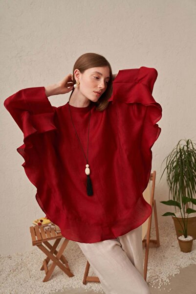 ALLDAY Burgundy-Volan Detailed Shirt