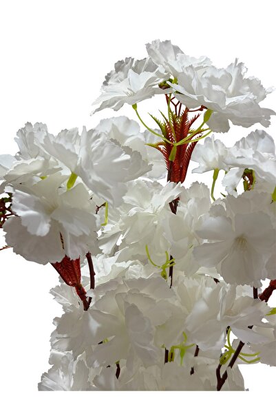 gidipo Yapay Çiçek 7 Dallı Beyaz Japon Çiçeği Bahar Dalı