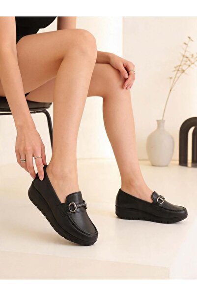 Nesil Shoes Neyna 1062 crne ženske cipele sa klinastom petom