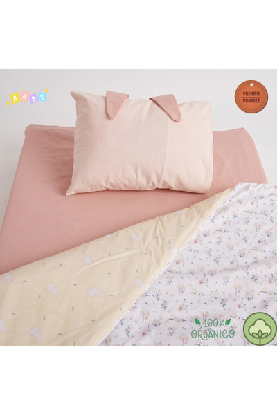 zera collection طقم غطاء سرير للأطفال - مصنوع من القطن العضوي بنسبة 100%، ناع...