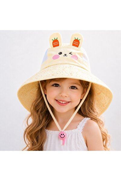 GlassySKY Rabbit Model Whistle Mesh Anti-Sweat Adjustable Children's Hat with...