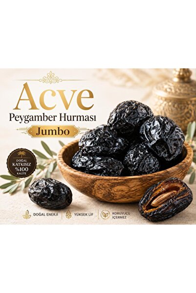 Hurma Kervanı Acve Hurması Jumbo 1Kg– Orijinal Medine Hurması (Ajwa)