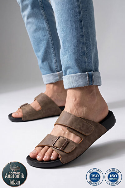 Roy Jones Ανδρικές παντόφλες Madrid 4 Seasons Anatomical Sole Velcro Adjustab...