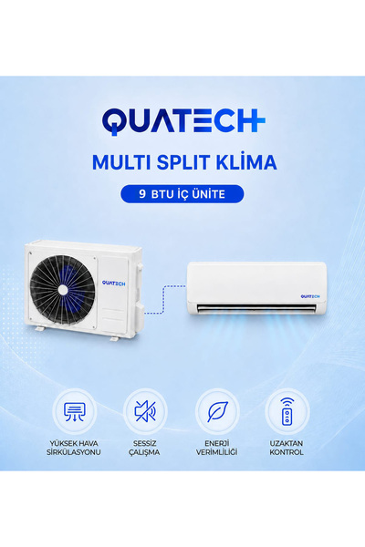 QUATECH 9.000 Btu/h A++ Enerji Sınıfı R32 Duvar Tipi Inverter Klima