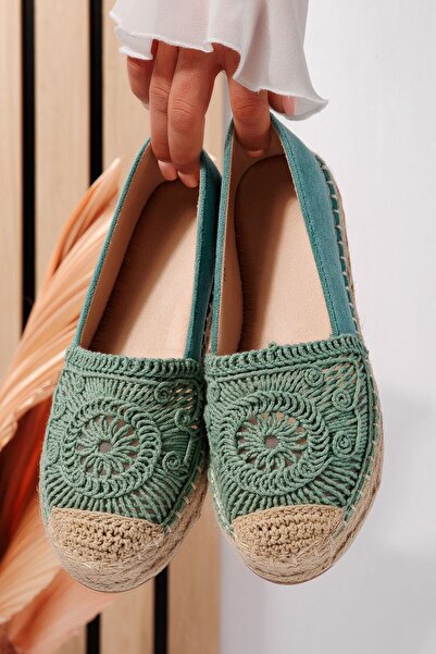 Zaira Espadrile dama verzi din piele ecologica intoarsa Emma #24541