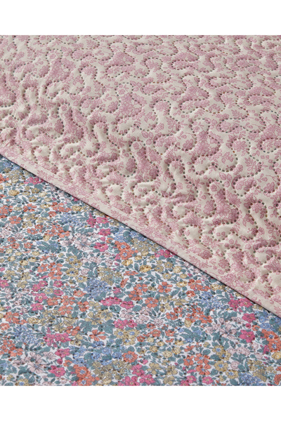 English Home Floral Serenade Çift Kişilik Çok Amaçlı Örtü 200x220 cm Pembe
