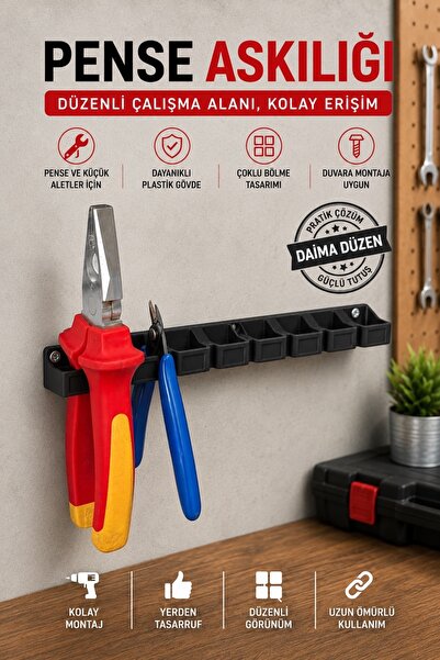 EVORADECO 8’li Pense & Yan Keski Askı Aparatı – Duvar Tipi Düzenleyici (26 cm)