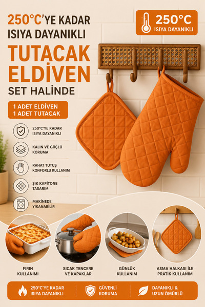 Miabella Home Oven Mitts Oven Holder Premium Heat Proof Kitchen Glove Holder ...