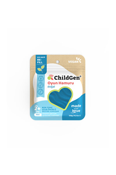ChildGen Doğal Oyun Hamuru - Mavi -vakumlu Kartuş Paket - (ecopack-refill)
