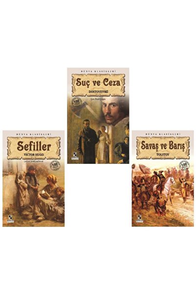 Anonim Yayıncılık Anonim Savaş ve Barış - Suç ve Ceza - Sefiller Set 3 Kiap