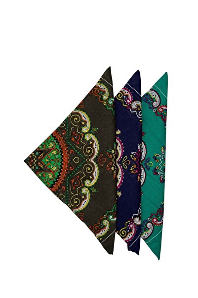 YELPAZE DÜNYASI Σετ Bandana με 3 Floral μοτίβα και έθνικ μοτίβα