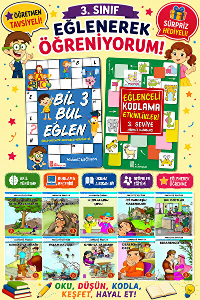 Ata Yayıncılık 3.Sınıflar İçin Okumayı Sevdiren 10 lu Hikaye Seti -Bil Bul Eğ...