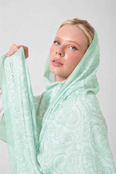 OKAY SCARFS MINT JASMINE ETNİK DESEN ŞAL