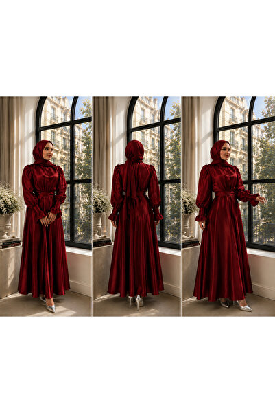 Butik FLORA BORDO ELBİSE