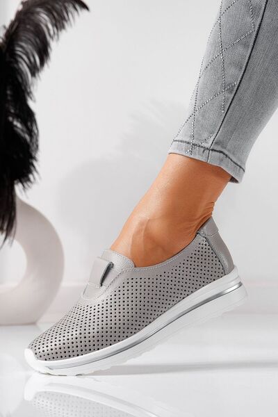 Zaira Pantofi casual dama gri din piele naturala Larisa #21552 - 41