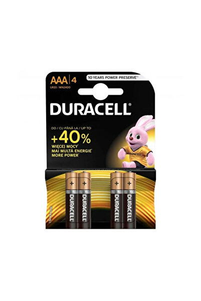 Duracell BATTERIES R3(AAA) ALKALINE 4 PCS/BLISTER